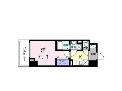 スアヴィス平塚八重咲(1K/10階)の間取り写真