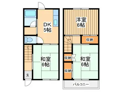 シルクテラスハイム(3DK/1階)の間取り写真