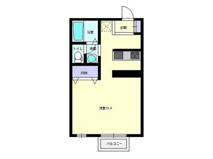 セジュールまきIII(ワンルーム/1階)の間取り写真