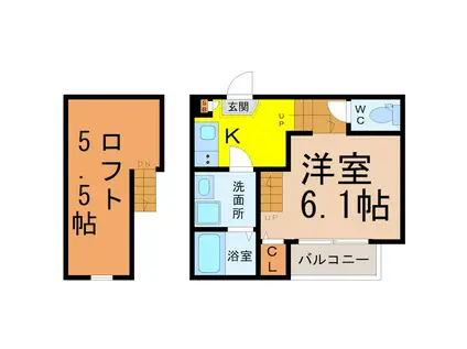 天白区大坪二丁目Bコーポ(1SK/1階)の間取り写真