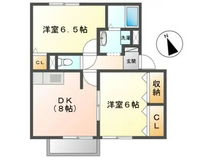 コスモスハウス AH(2DK/2階)の間取り写真