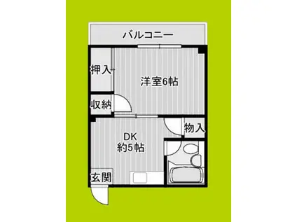 アーニング西加賀屋3号館(1DK/3階)の間取り写真