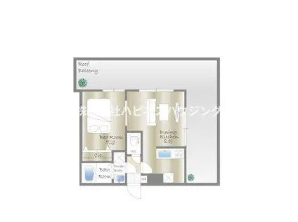 LEVICIA BLDG.II(1LDK/5階)の間取り写真