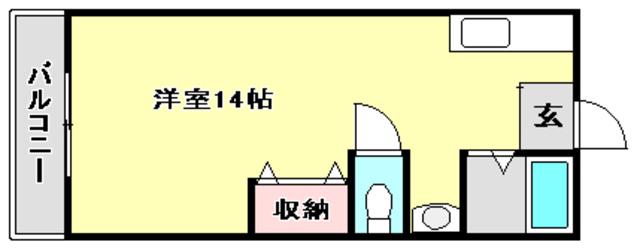 ハイスリー21(ワンルーム/2階)の間取り写真