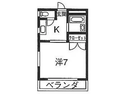 カノン大江(1K/4階)の間取り写真