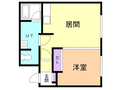 ローズヒル(1DK/3階)の間取り写真