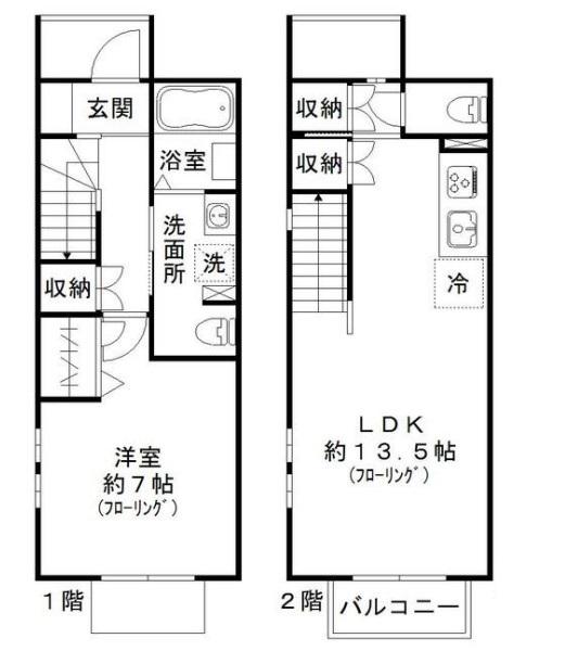 ベストクイーン上野毛(1LDK/1階)の間取り写真