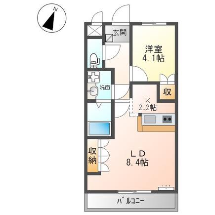 COMFORCE橋本(1LDK/2階)の間取り写真