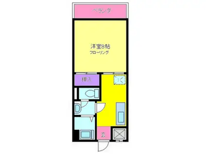 新屋第一マンション(1K/4階)の間取り写真