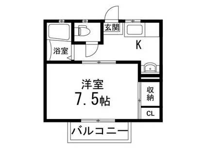 ハイツシュガー(1K/1階)の間取り写真