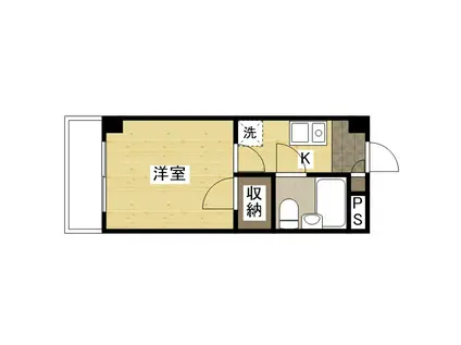 リバティ丸之内(1K/2階)の間取り写真