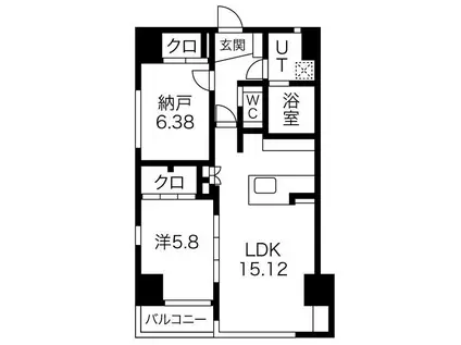 AREX丸の内II(1SLDK/5階)の間取り写真