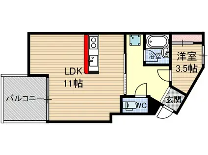 THE PASEO 新小岩(1LDK/2階)の間取り写真