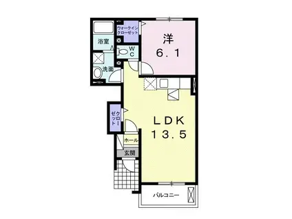 プルメリア ガーデン B(1LDK/1階)の間取り写真