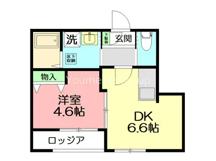 木の花マンション(1DK/3階)の間取り写真