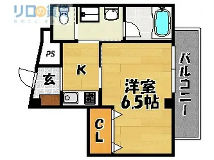 センコート(1K/4階)の間取り写真