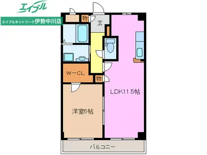 リジョイス(1LDK/2階)の間取り写真