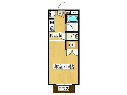 シャルムトキタ(1K/1階)の間取り写真