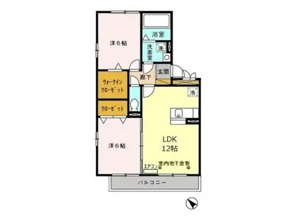 セジュールZEN弐番館(2LDK/2階)の間取り写真