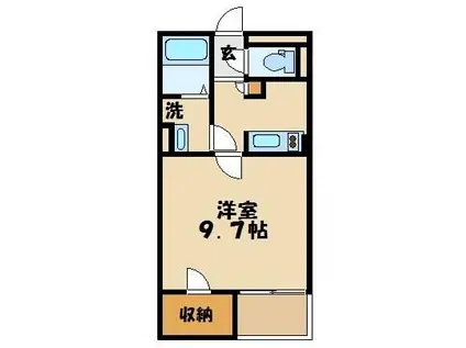 レオネクストボンボネーラ(1K/2階)の間取り写真