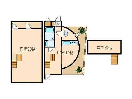 レイクサイド石神井(1LDK/1階)の間取り写真