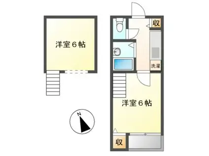 パフィアック郷前(1K/2階)の間取り写真