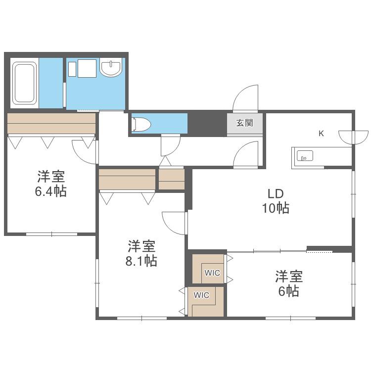 ロアジ南12条(3LDK/4階)の間取り写真