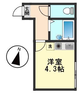 ノーザンロード新小岩(ワンルーム/1階)の間取り写真