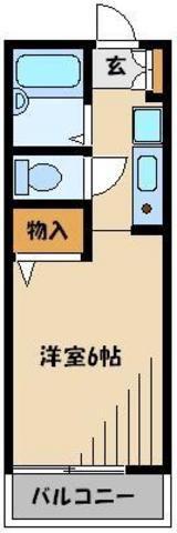 プロムナード中浦和(ワンルーム/1階)の間取り写真