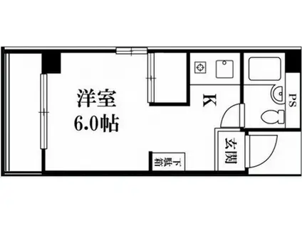 LUTELLA鶴見(1K/2階)の間取り写真