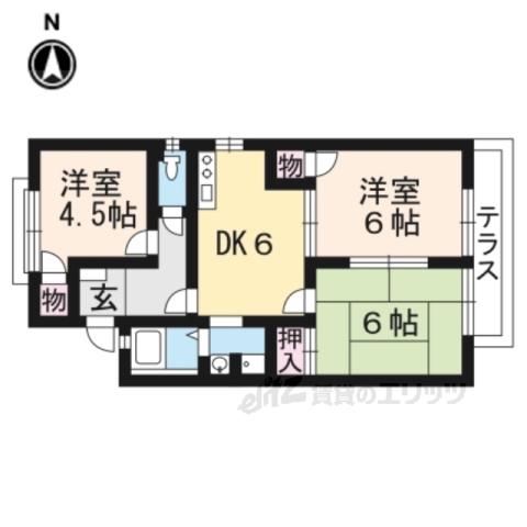 草川ハイツ3(3DK/2階)の間取り写真