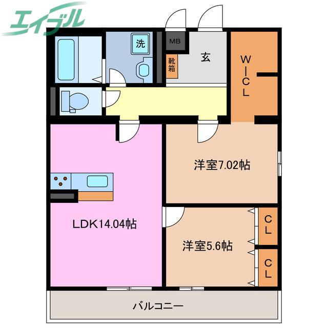 リベル元町(2LDK/5階)の間取り写真