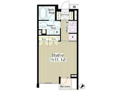 ル・シヤージュ神宮前(ワンルーム/2階)の間取り写真