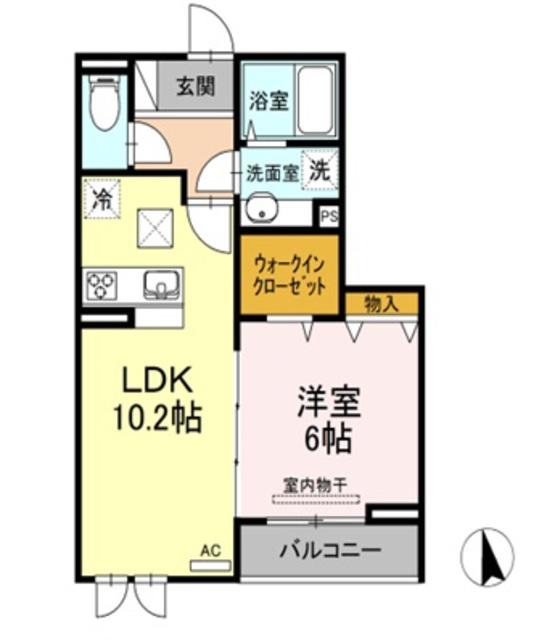 オークビレッジ(1LDK/1階)の間取り写真