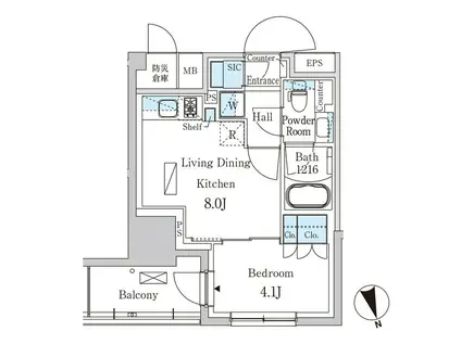 パークアクシス浦安(1LDK/10階)の間取り写真