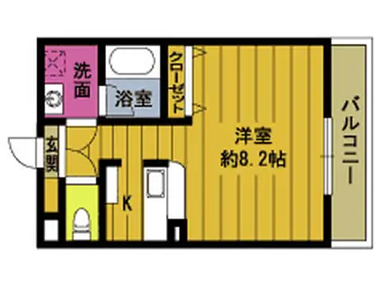 WINDOM桜(ワンルーム/2階)の間取り写真