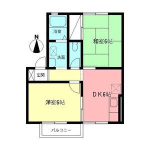 アベニュー西湘(2DK/2階)の間取り写真