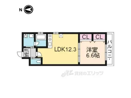 SHINING壬生離宮(1LDK/2階)の間取り写真