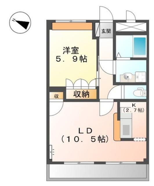 コンフォース21(1LDK/2階)の間取り写真