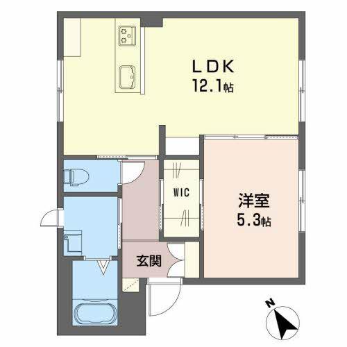 ドミールウエダ(1LDK/1階)の間取り写真
