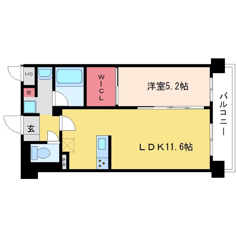 GRANDIR豊島(1LDK/1階)の間取り写真