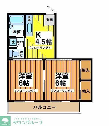 サンライフ赤堤(2K/2階)の間取り写真