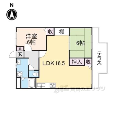 ダルバールやまと(2LDK/1階)の間取り写真