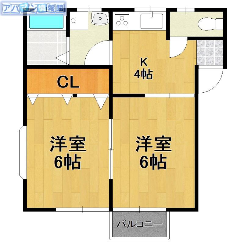 エメラルパークII(2K/2階)の間取り写真