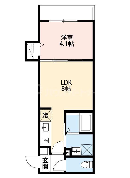 ROBOT HOMEお花茶屋II(1LDK/1階)の間取り写真