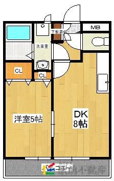ランドベアー21II(1LDK/2階)の間取り写真