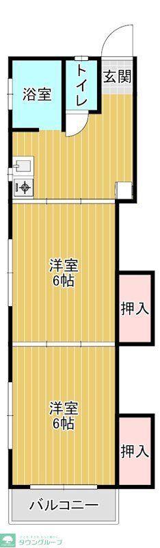 佐藤ハイツ(2K/2階)の間取り写真