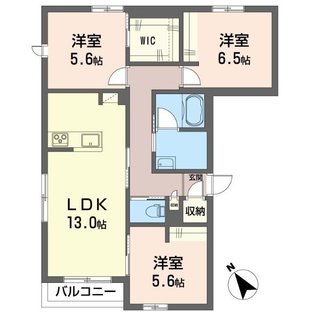 メゾン ド ドラコ(3LDK/1階)の間取り写真