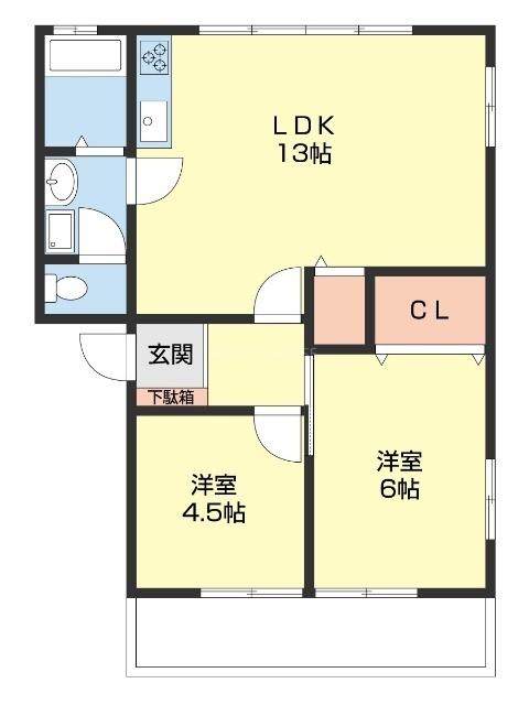 ミナトパレス(2LDK/1階)の間取り写真