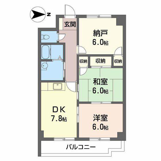 ロイヤルオークス(3DK/2階)の間取り写真